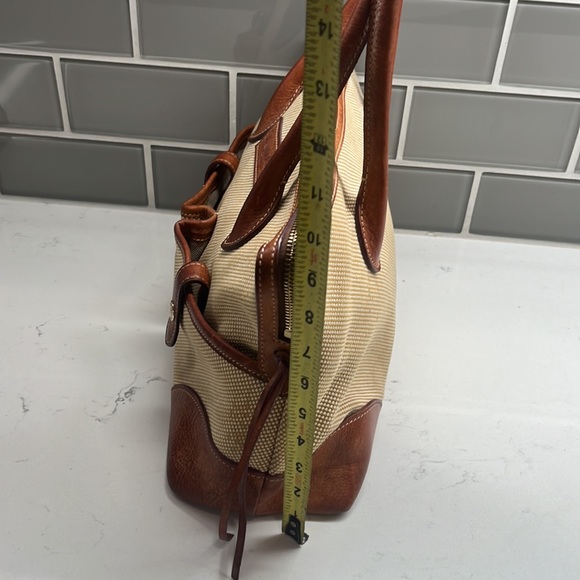 Dooney Bourke Tote Satchel Handbag Purse Weave Vintage RARE Tweed Leather - Picture 9 of 15